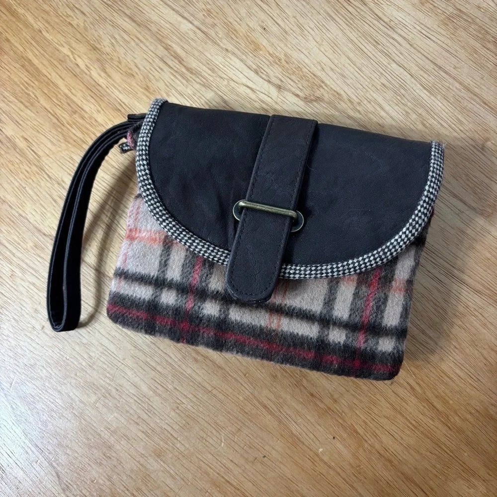Icing Faux Leather Y2K Plaid Interchangeable Wristlet Coin Purse